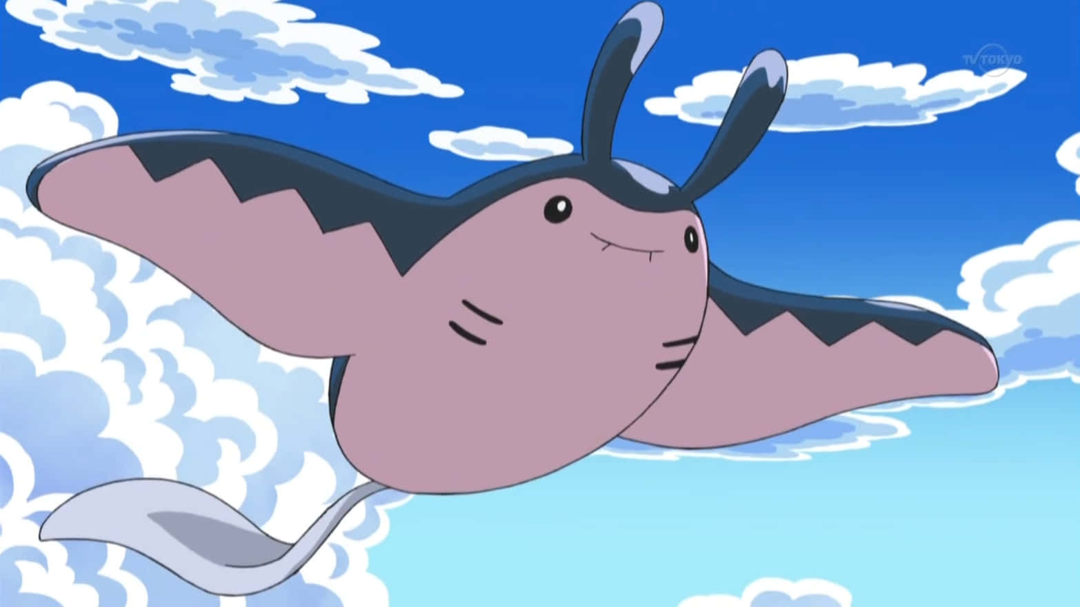 Cute Mantine Flying On Sky Wallpaper