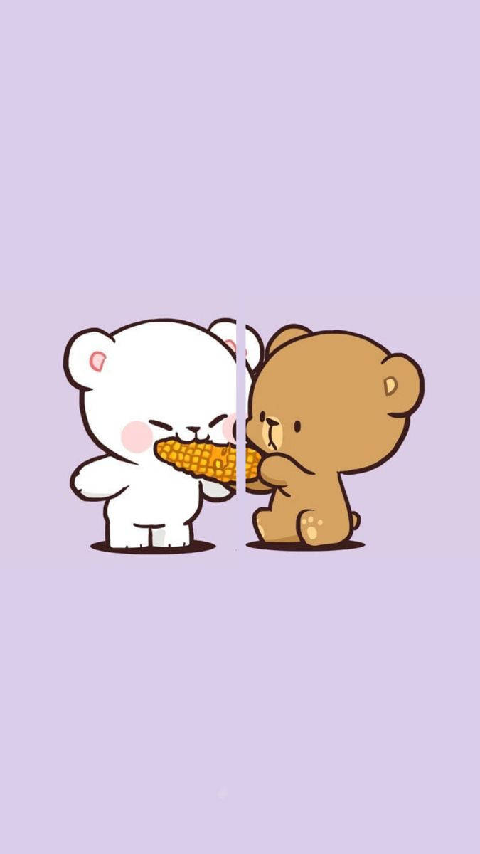 Cute Milk And Mocha Bears Hugging Wallpaper