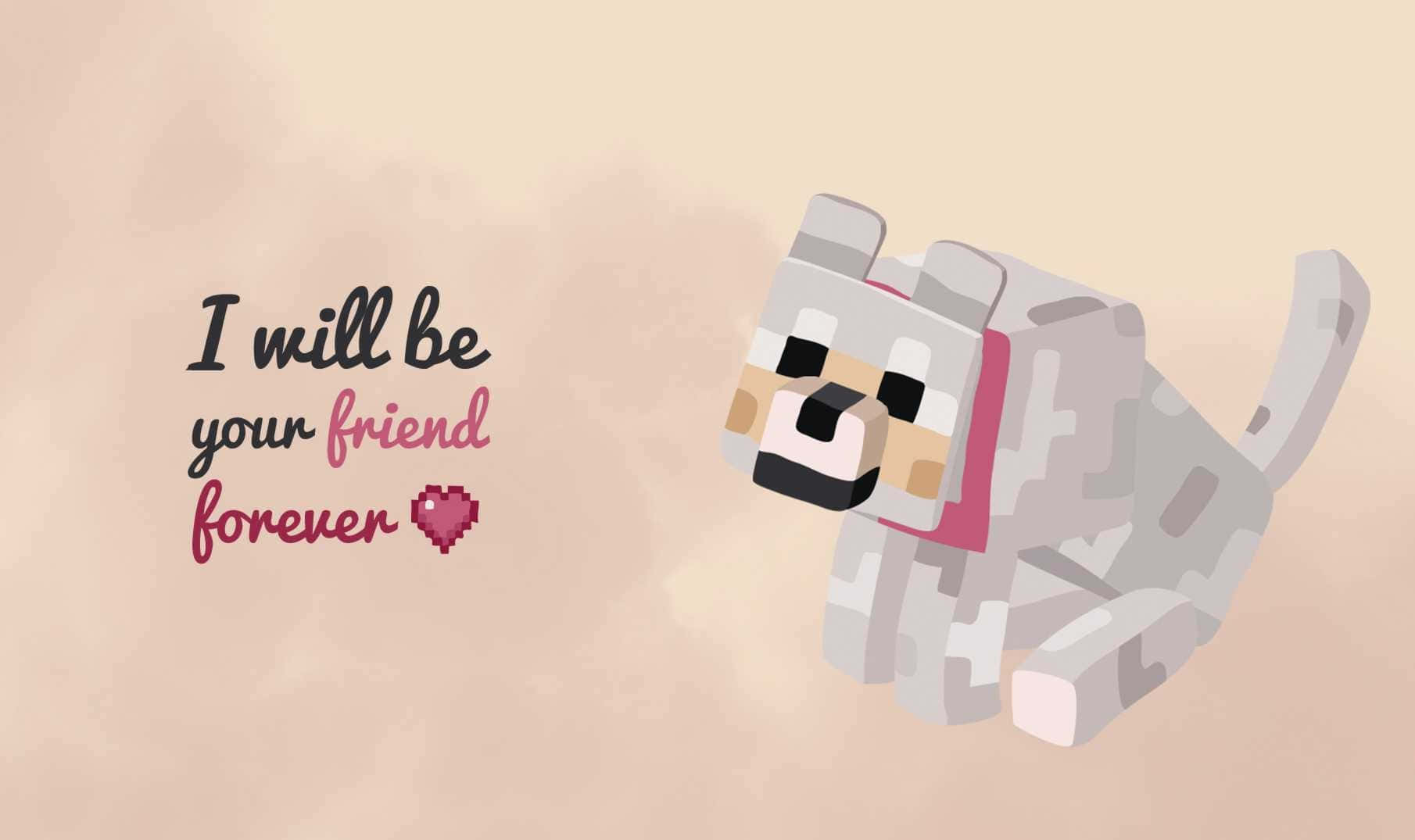 Cute Minecraft Friend Dog Wallpaper