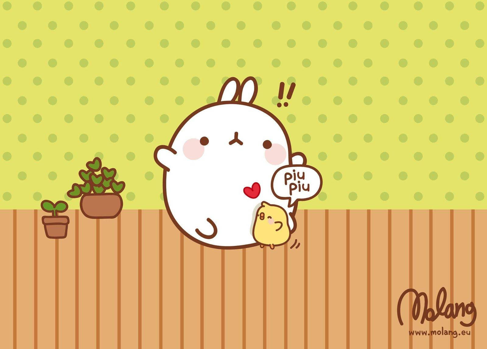 Cute Molang And Piu Piu Wallpaper