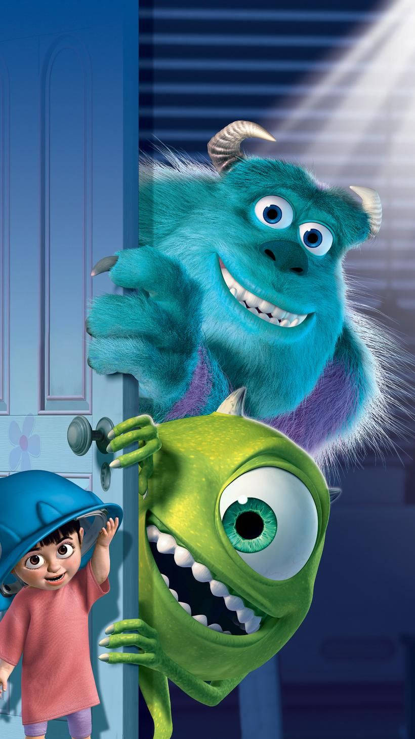 Cute Monsters Inc Door Scene Wallpaper