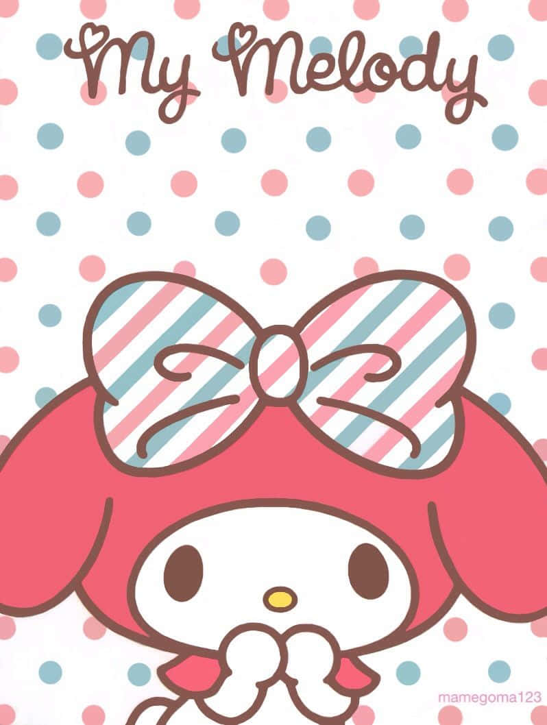 Cute My Melody Having A Lovely Day Wallpaper