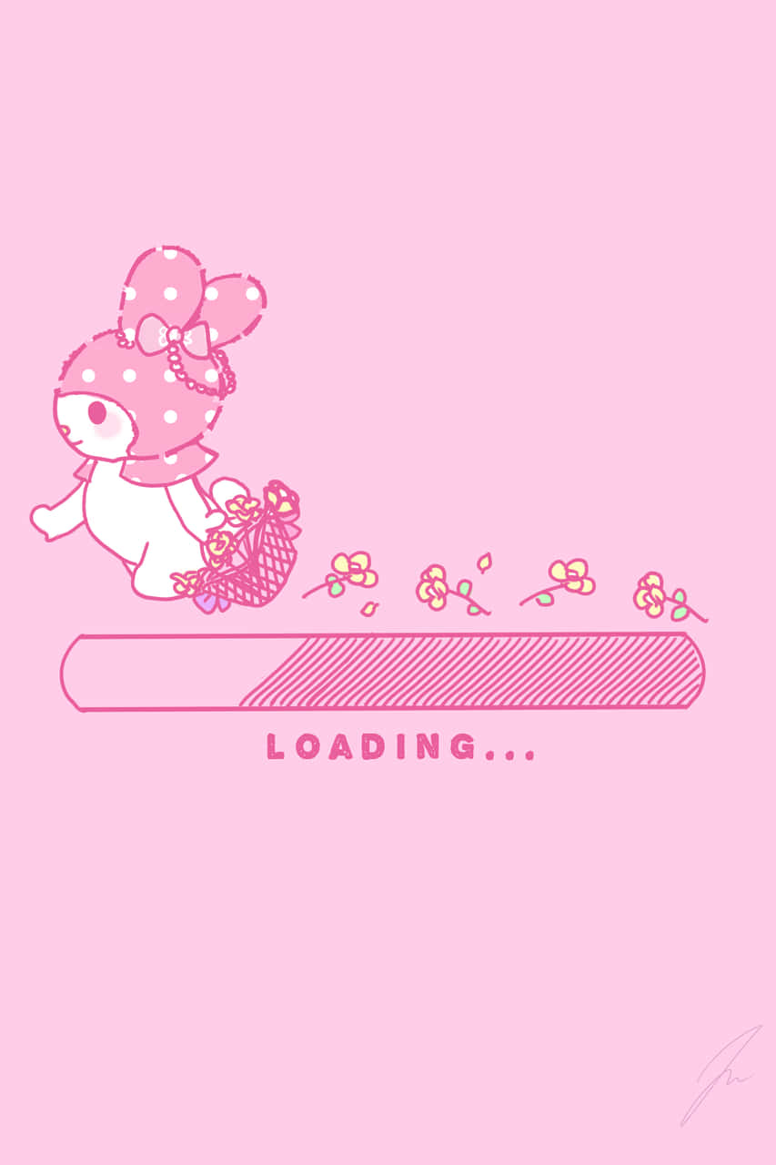 Cute My Melody Loading Art Wallpaper