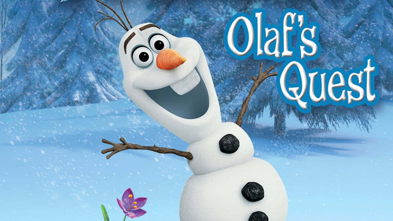 Cute Olaf Enjoying In A Winter Wonderland Wallpaper