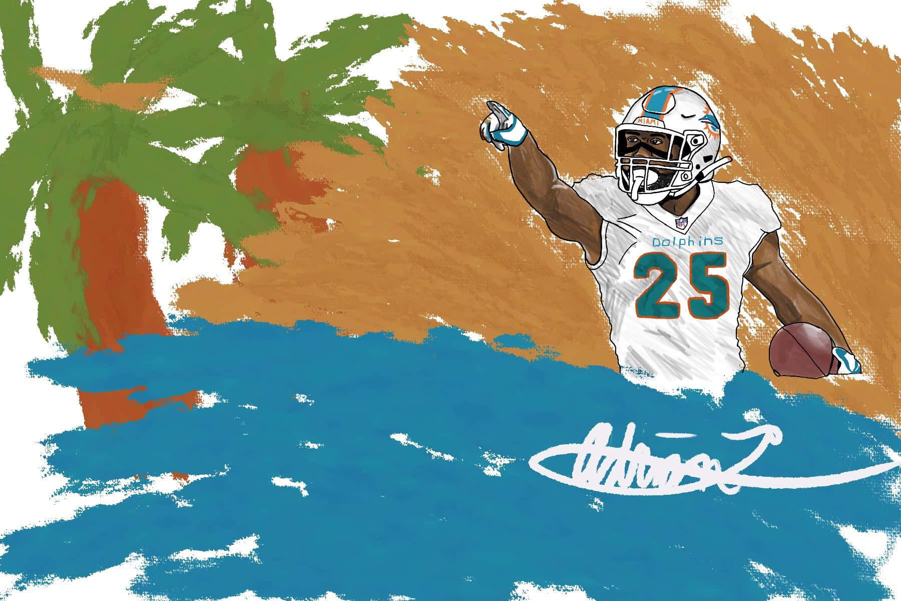 Cute Painting Xavien Howard Football Wallpaper