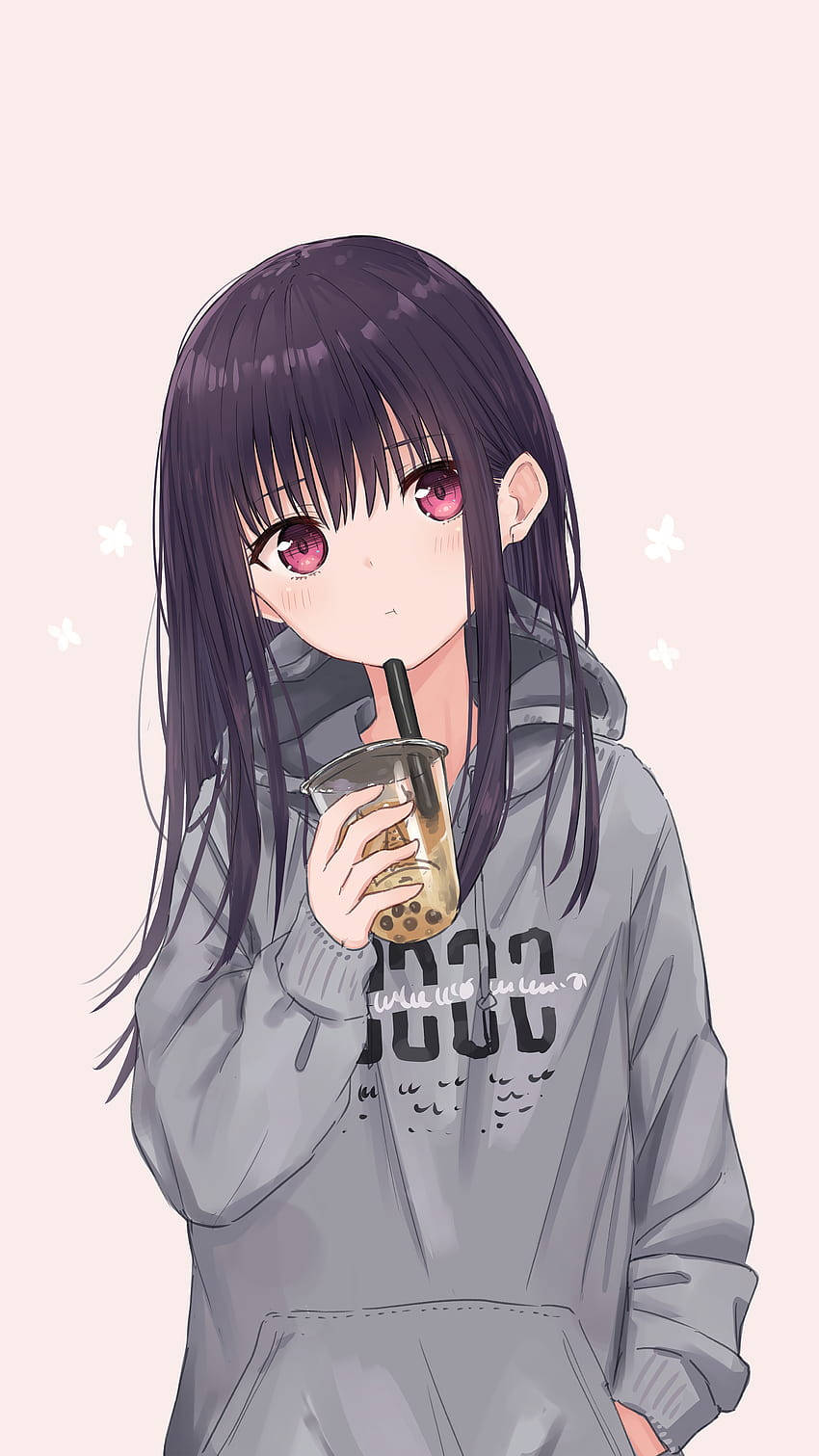 Cute Pfp Anime Hoodie Girl Wallpaper