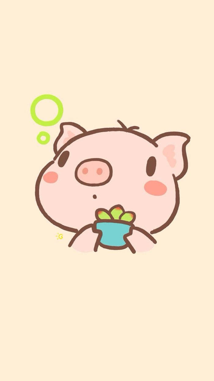 Cute Piggy Headshot Digital Art Wallpaper