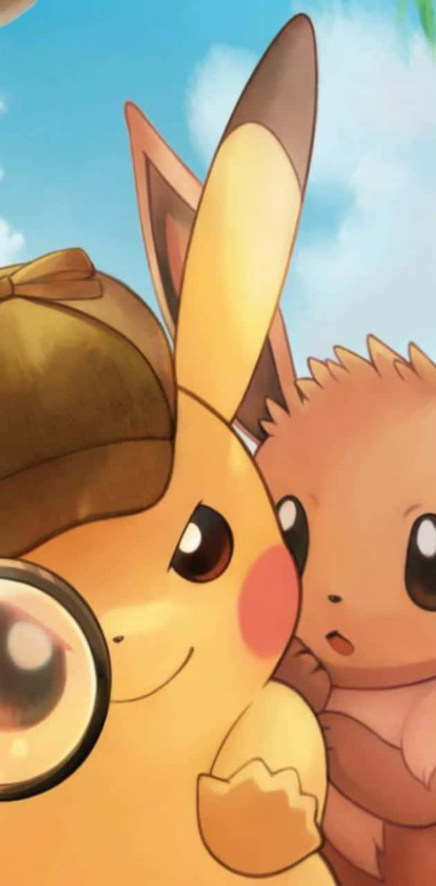 Cute Pikachu And Eevee, Ready To Play Wallpaper