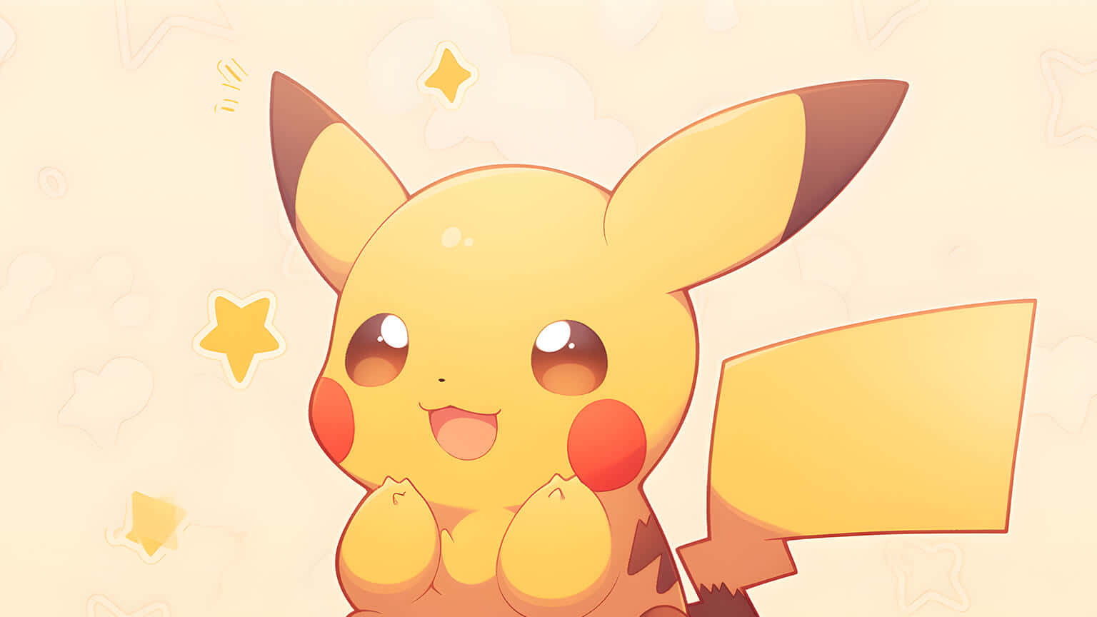 Cute Pikachu Illustration Wallpaper