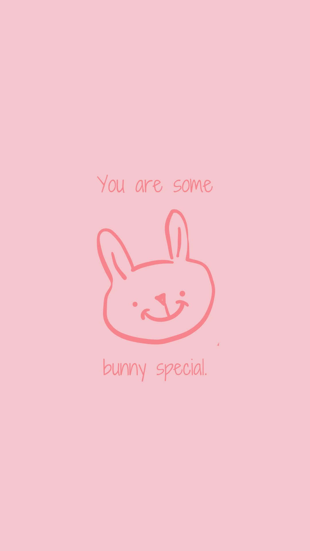 Cute Pink Bunny Enjoying A Sunny Day Wallpaper