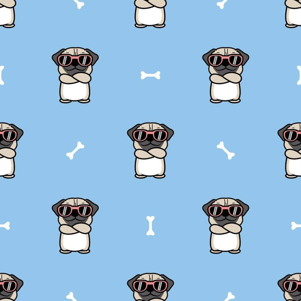 Cute Pug Wearing Shades Wallpaper