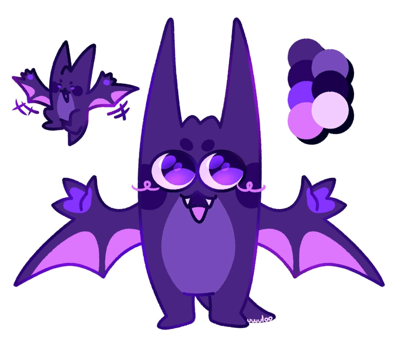 Cute Purple Golbat Artwork Wallpaper