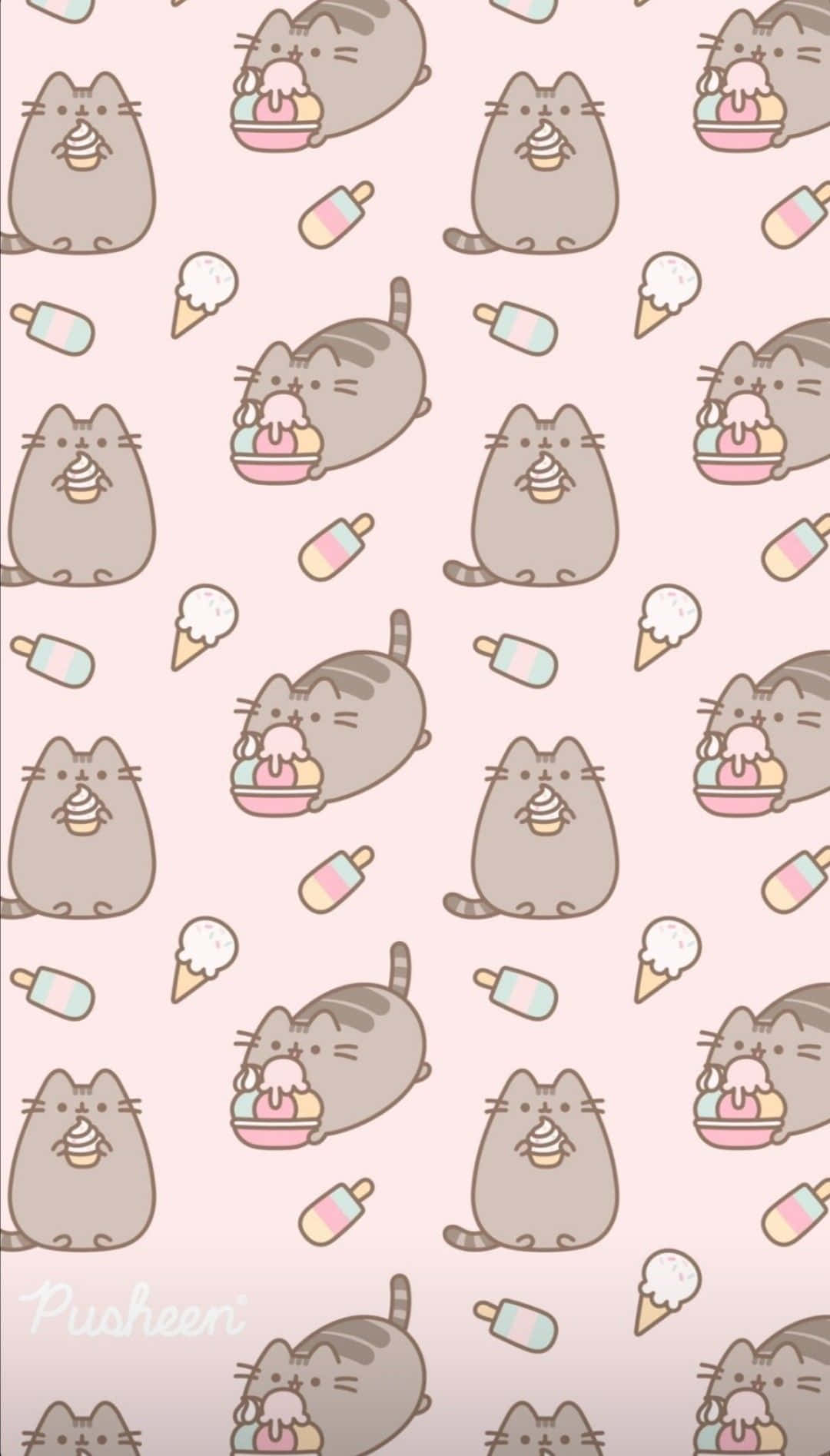 Cute Pusheen Strikes A Pose Wallpaper