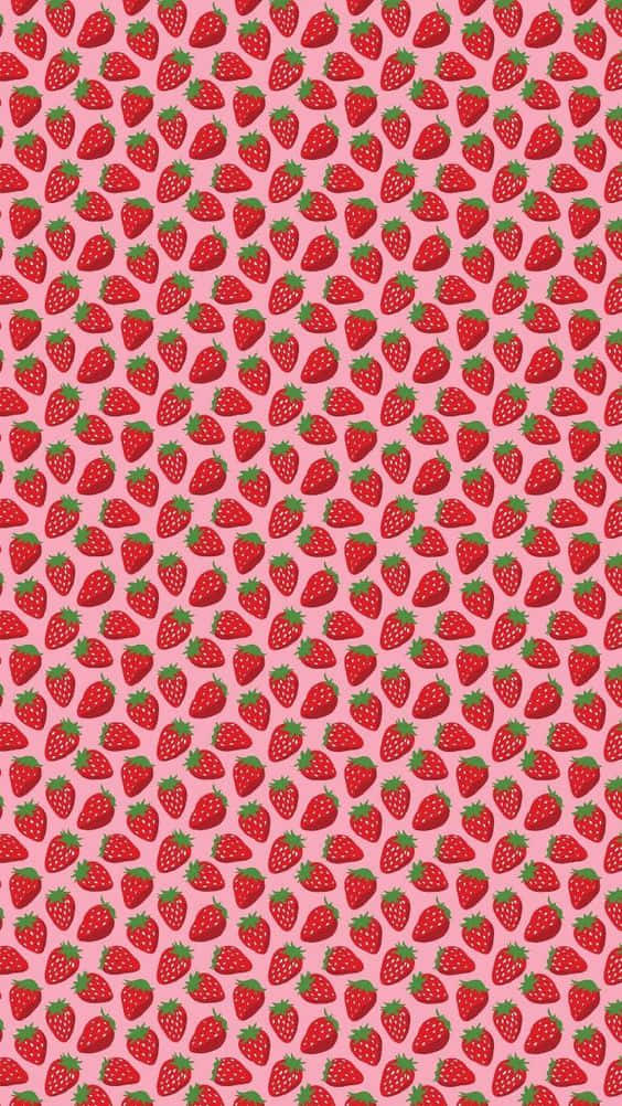 Cute Red Seamless Strawberries Iphone Wallpaper