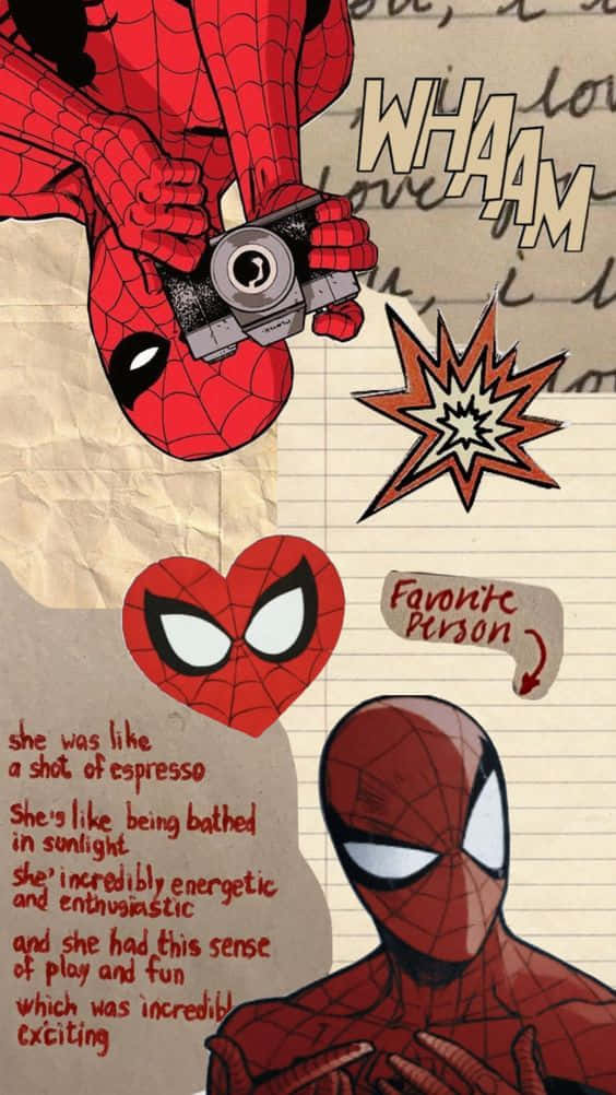 Cute Red Spiderman Graffiti Iphone Wallpaper