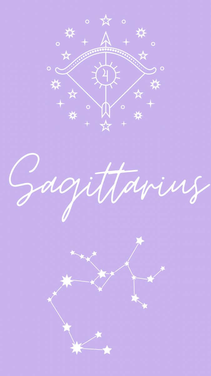 Cute Sagittarius Arrow & Constellation Wallpaper