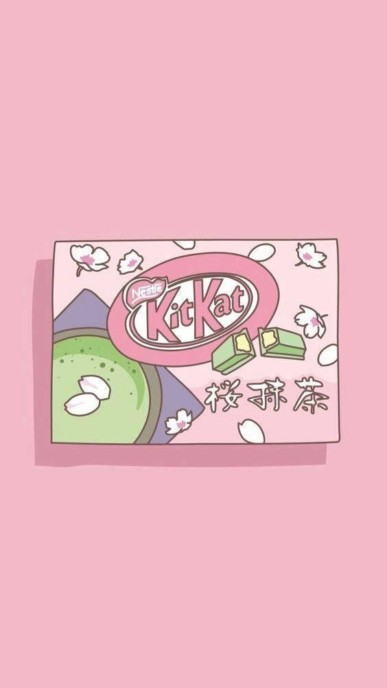 Cute Simple Green Tea Kitkat Wallpaper