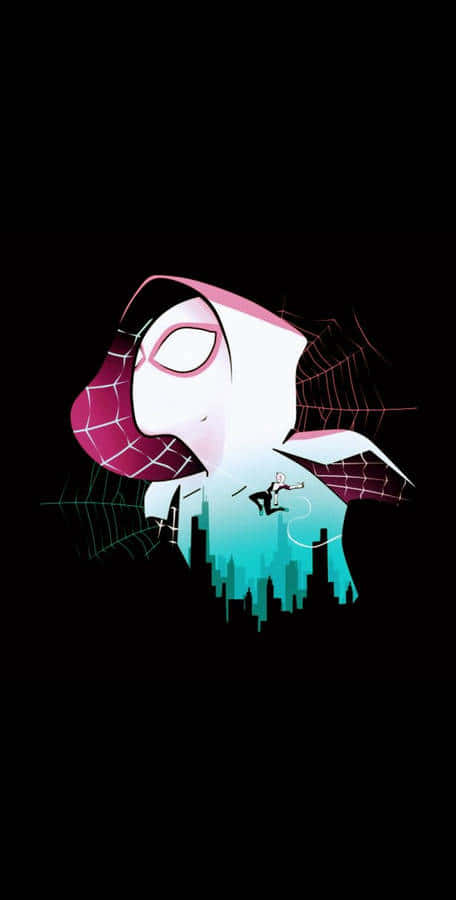 Cute Spider Gwen Stylized Artwork Wallpaper