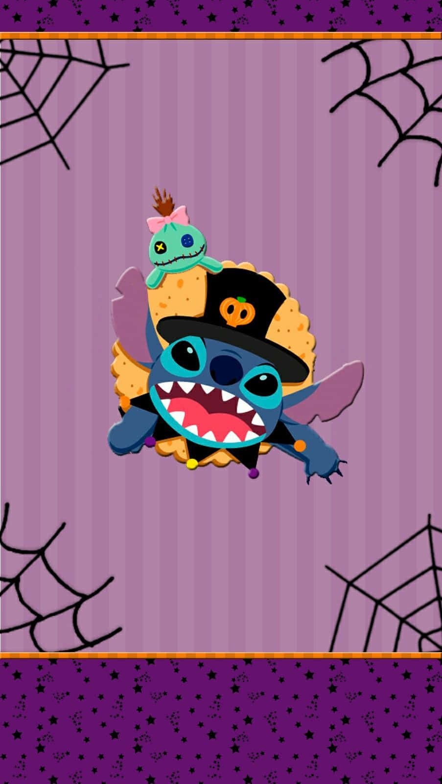 Cute Spider Stitch Halloween Wallpaper