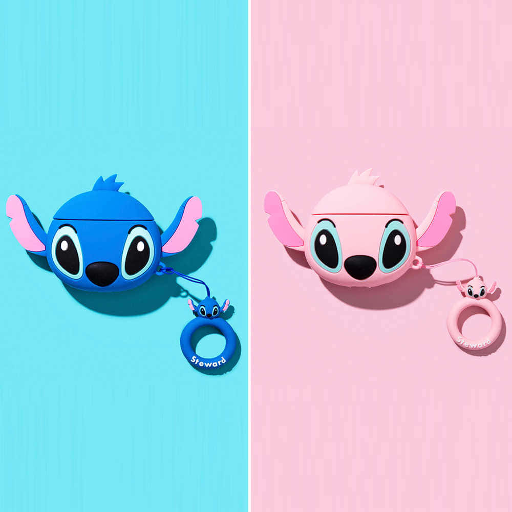 Cute Stitch And Angel Key Chain Head Figures Wallpaper