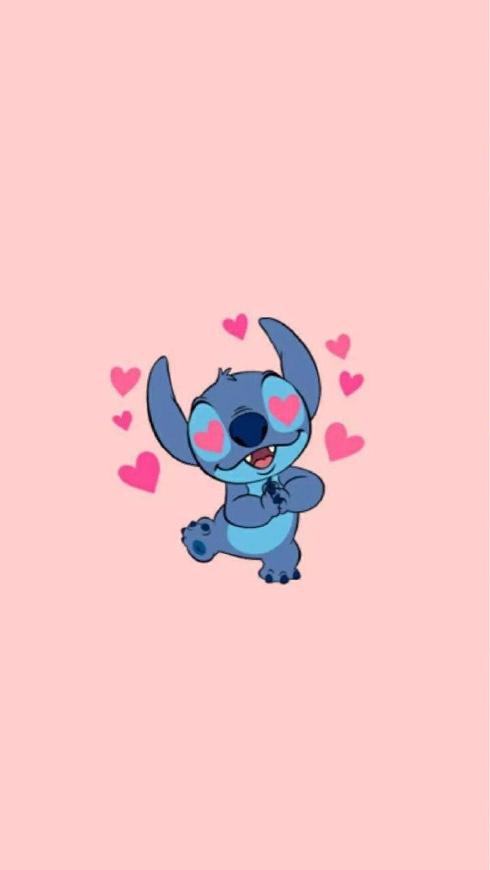 Cute Stitch In Love Iphone Wallpaper