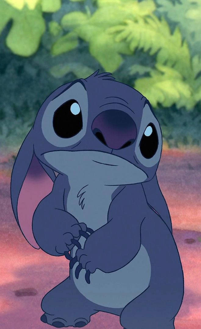 Cute Stitch With Big Black Eyes Wallpaper