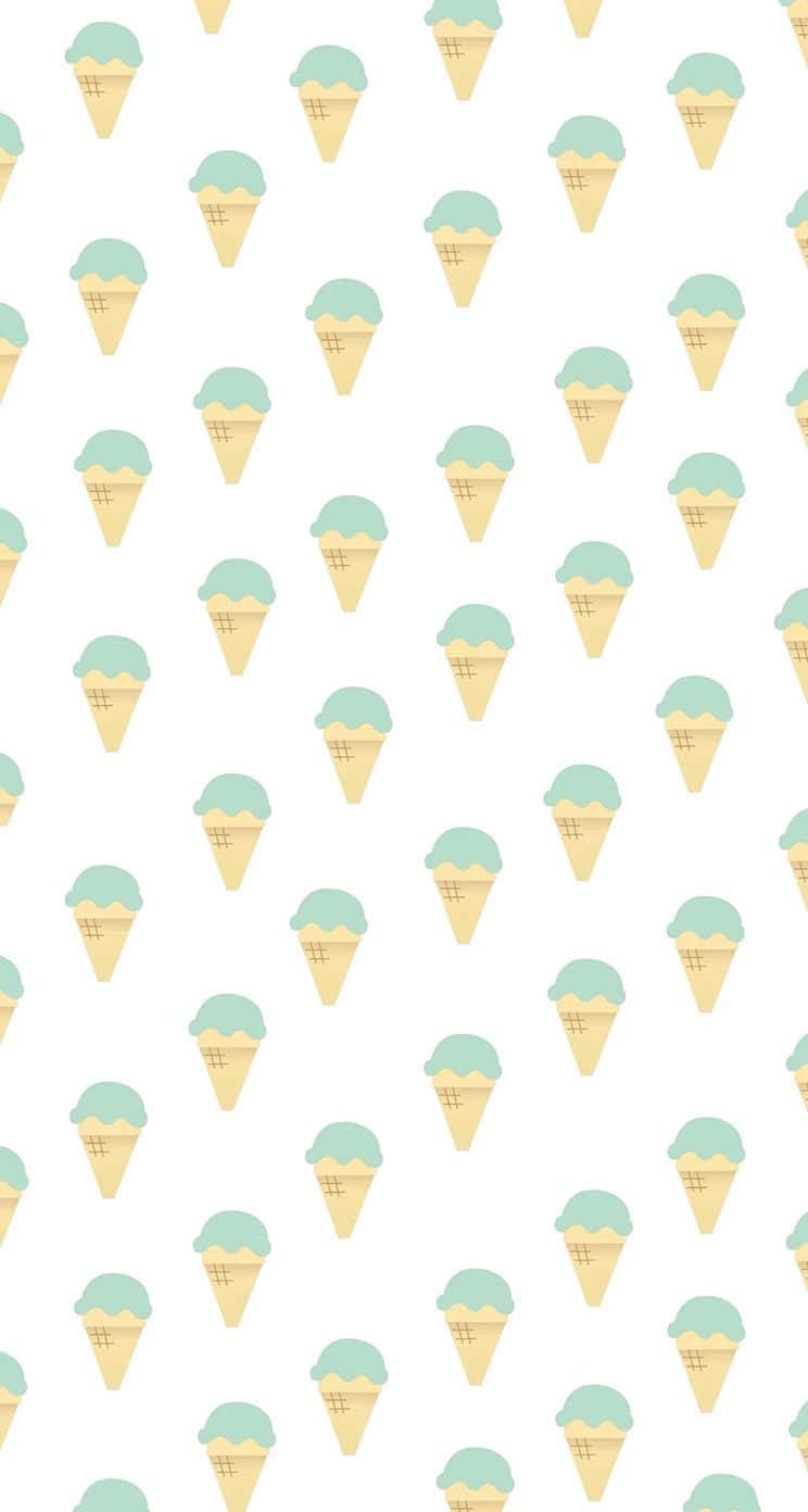 Cute Summer Ice-cream Pattern Phone Wallpaper