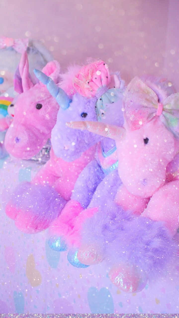 Cute Unicorn On Fluffy Clouds Wallpaper