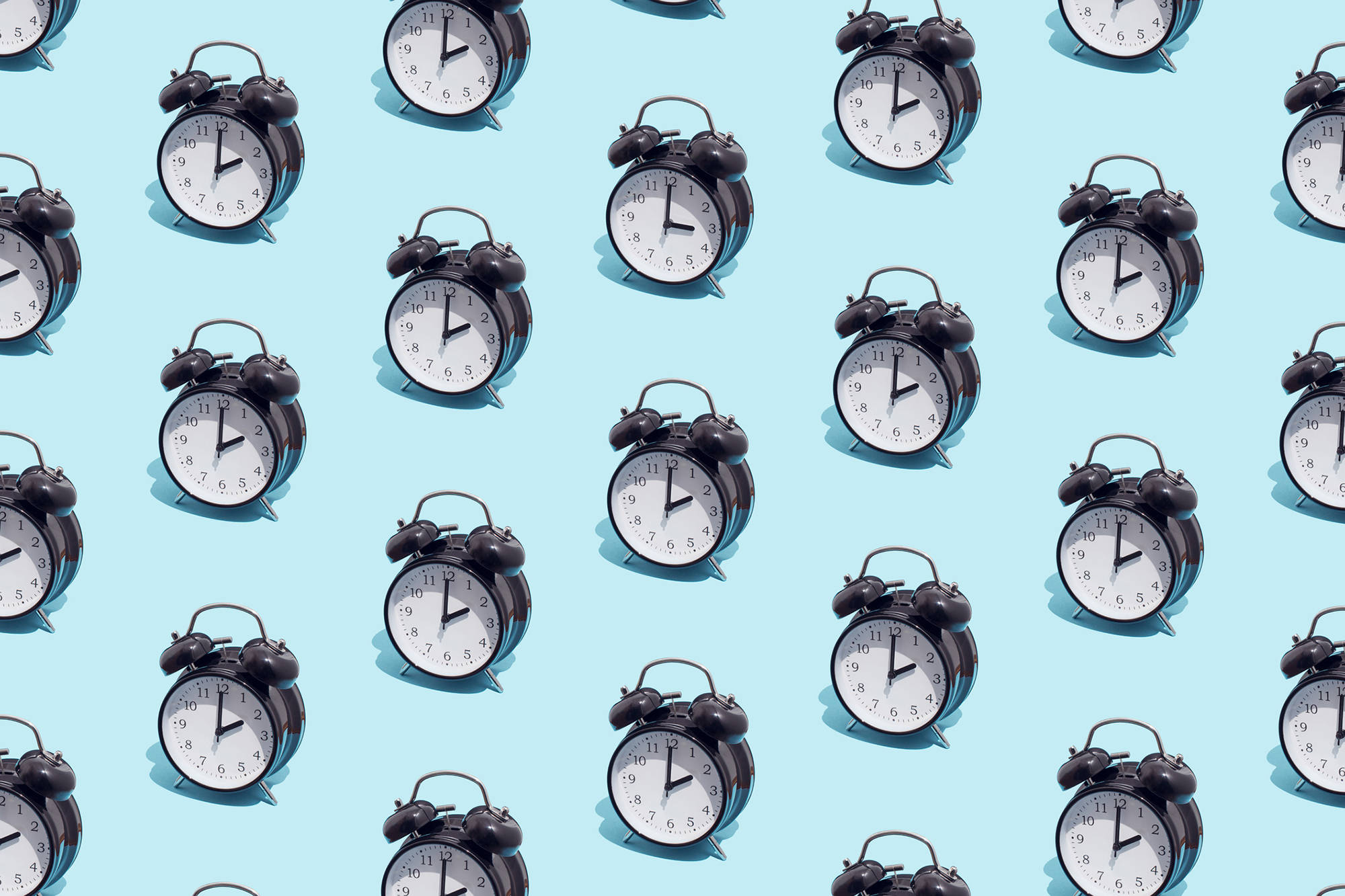 Cute Vintage Black Alarm Clocks Wallpaper