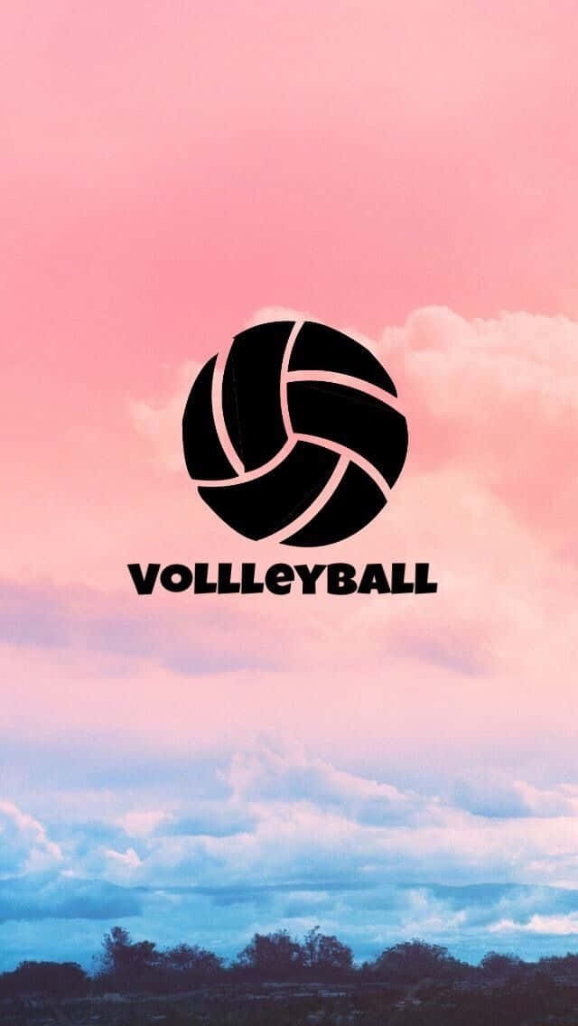 Cute Volleyball Logo On Aesthetic Sky Wallpaper