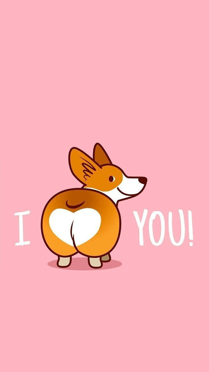 Cute Welsh Corgi Cartoon Wallpaper