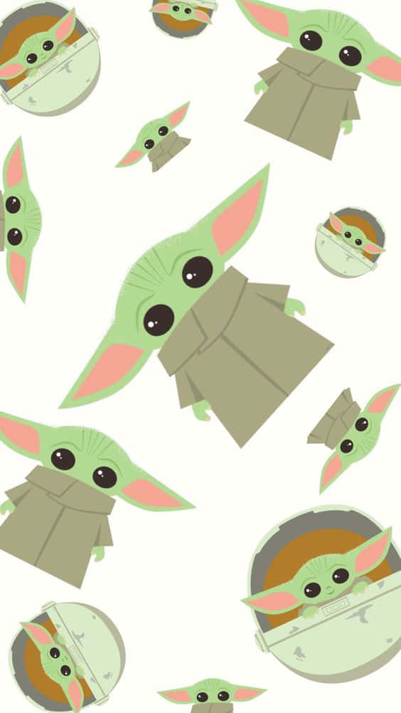 Cuteness Overload - Baby Yoda Cartoon Wallpaper