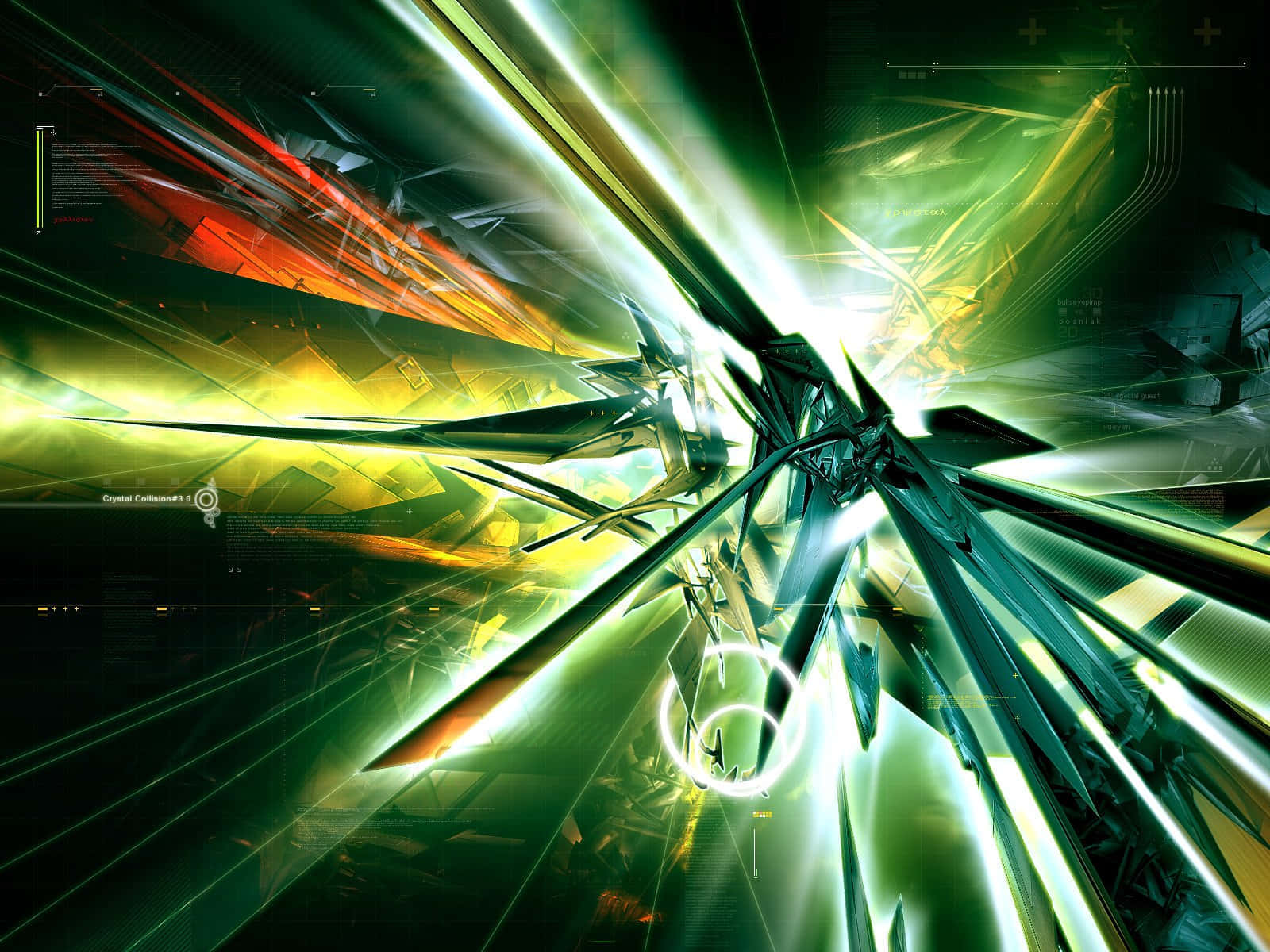 Cyber Green Light Abstract Art Wallpaper