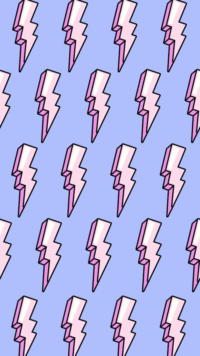 Cyber Purple Lightning Pattern Wallpaper