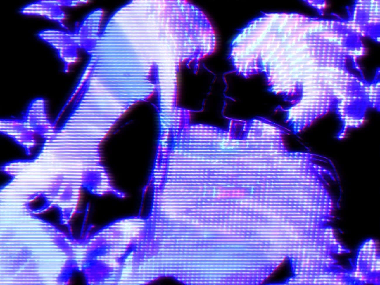 Cyber Y2 K Glitch Art Profiles Wallpaper