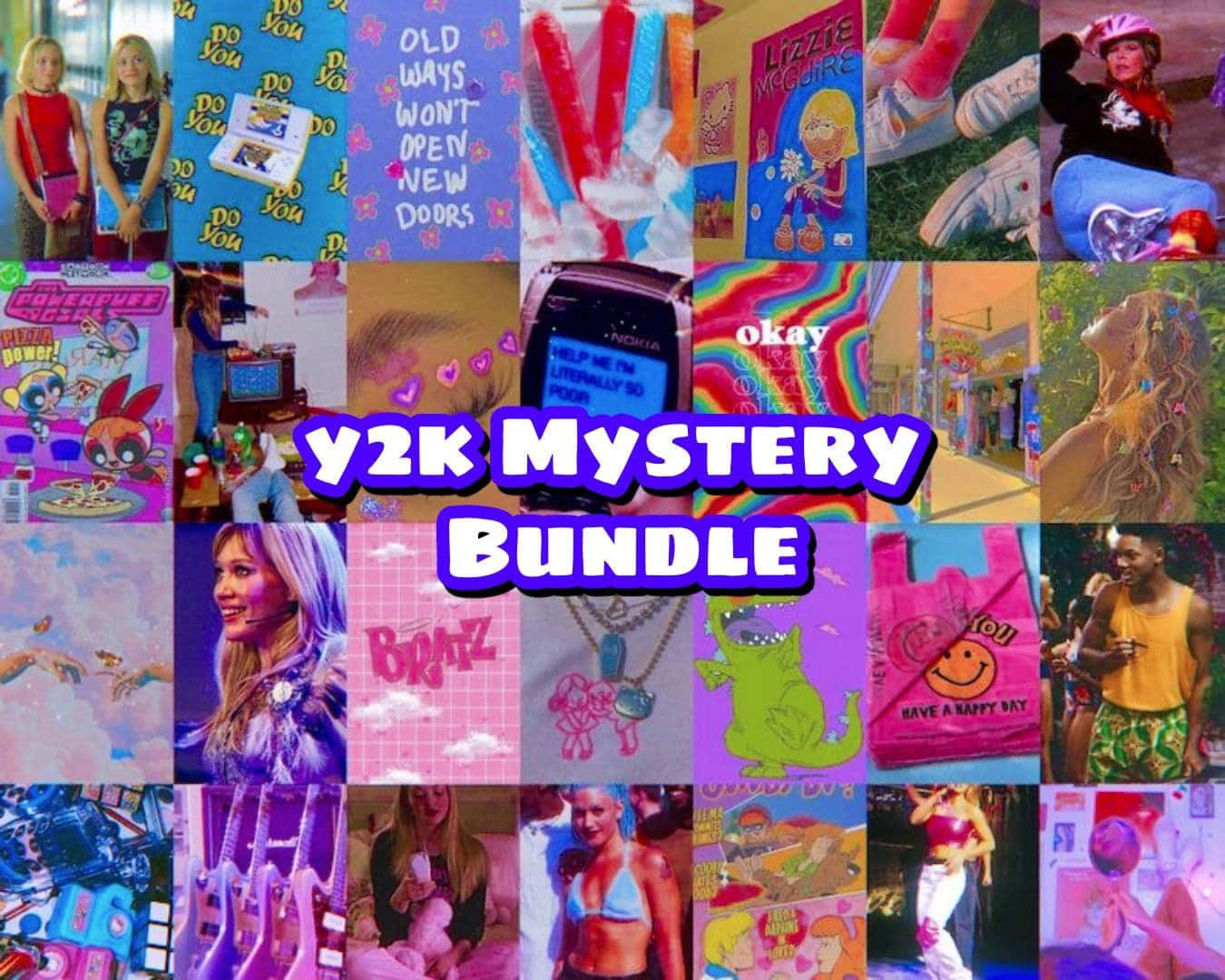 Cyber Y2k Aesthetic Mystery Bundle Wallpaper