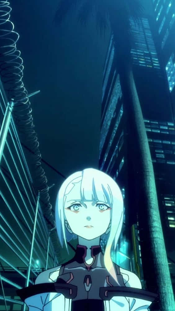 Cyberpunk Anime Character Night Cityscape Wallpaper