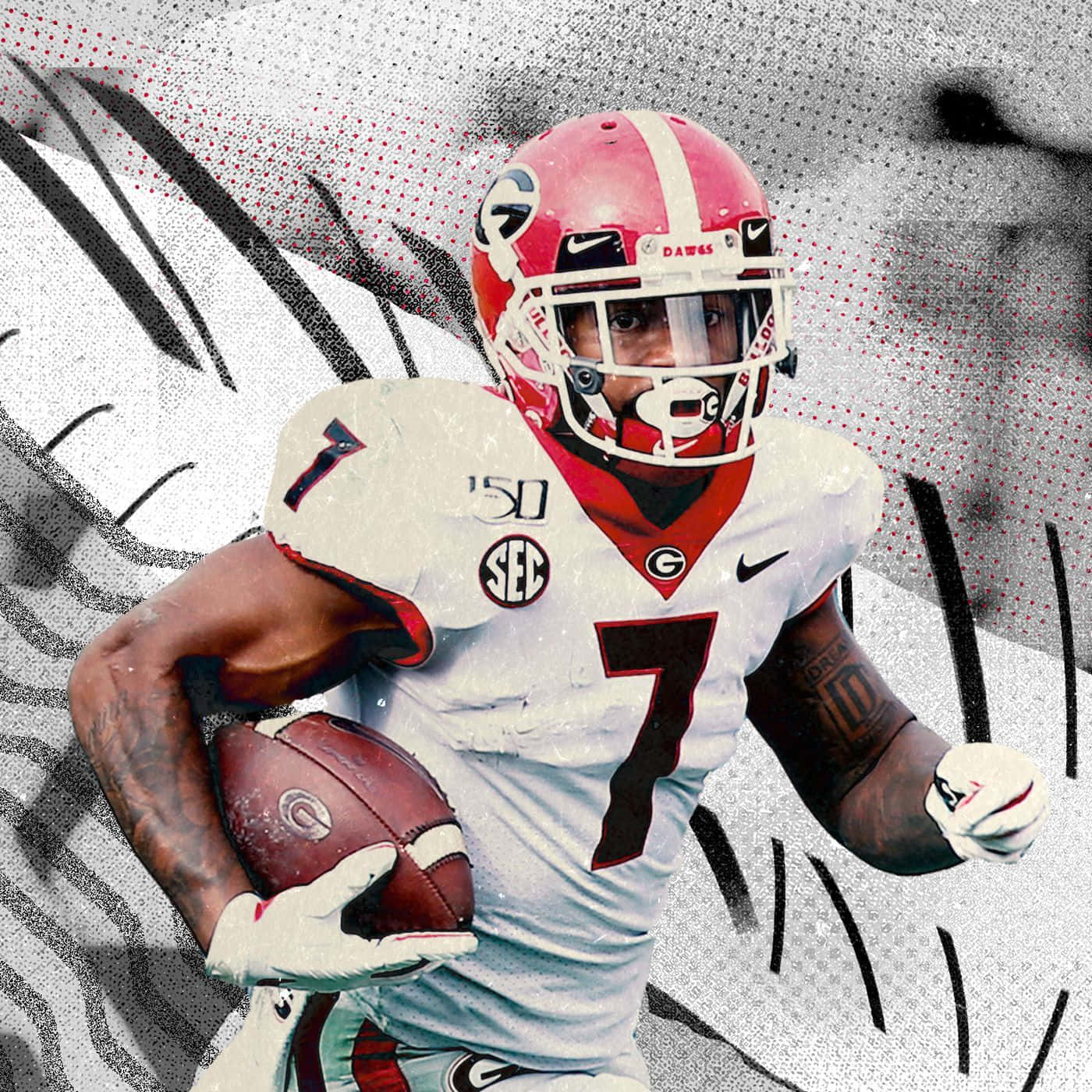 D Andre Swift Georgia Football Action Wallpaper