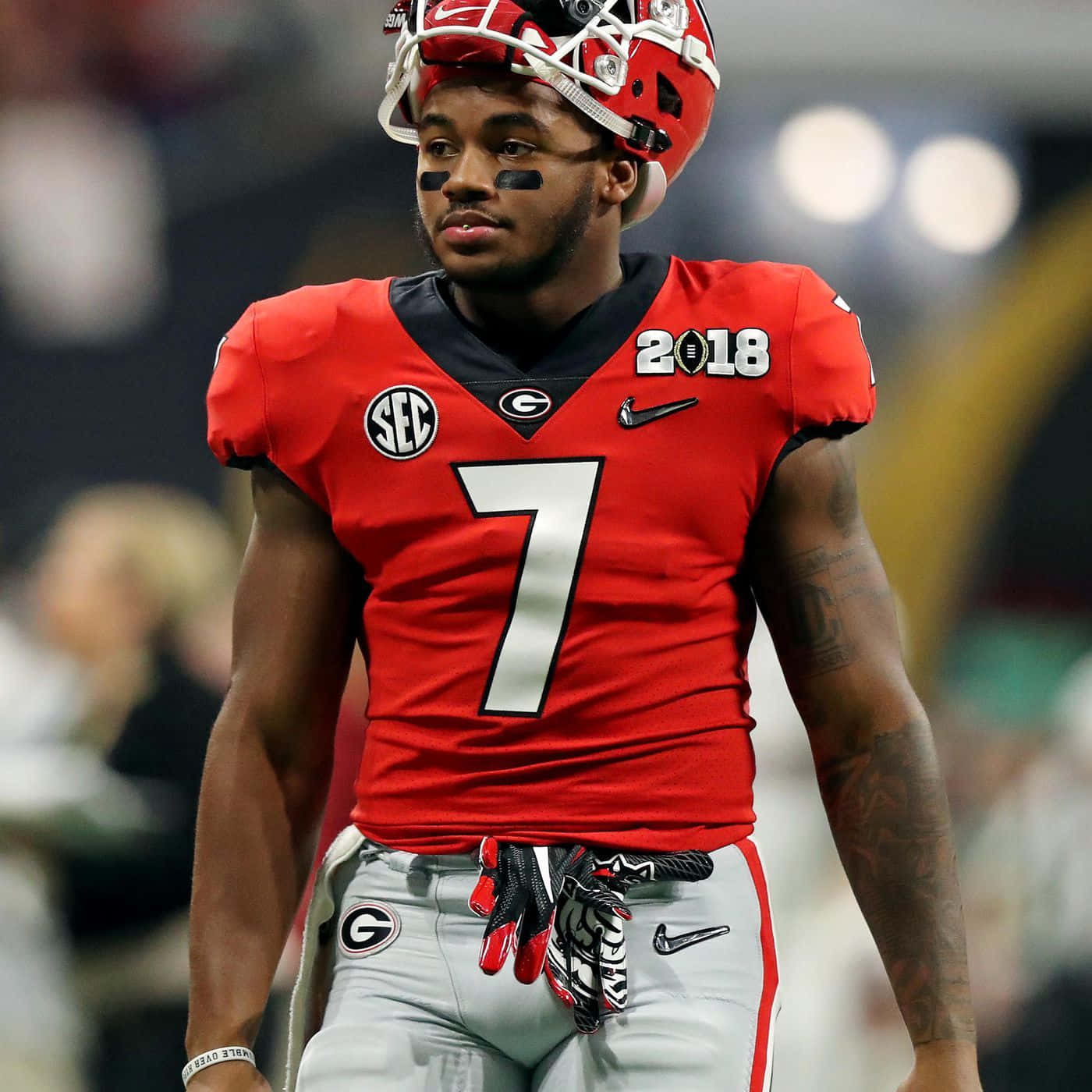 D Andre Swift Georgia Football Uniform Wallpaper