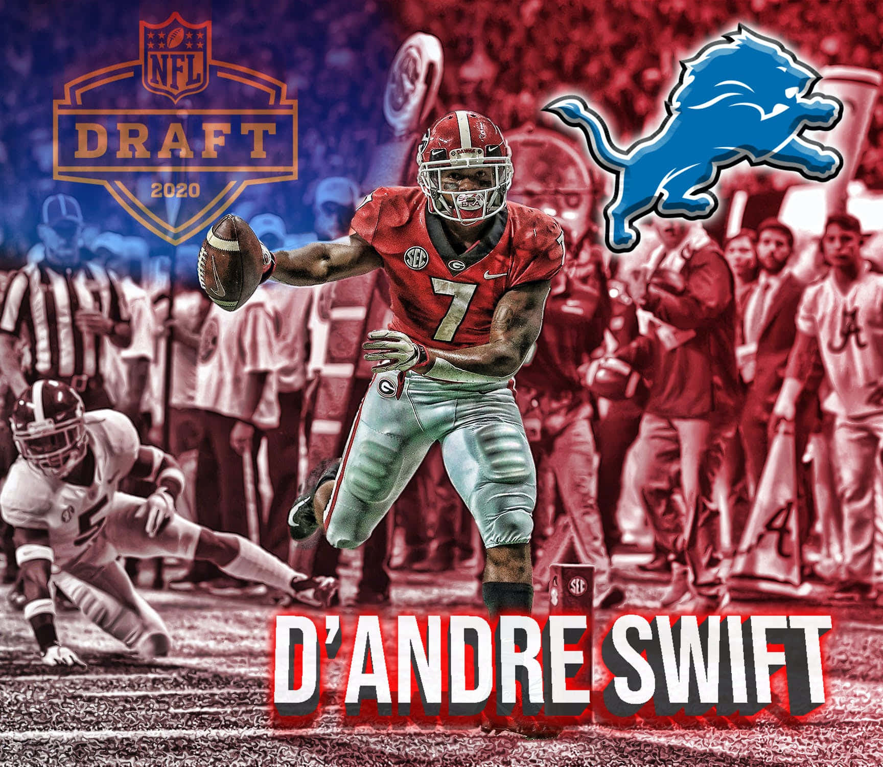 D Andre Swift N F L Draft2020 Promotional Artwork Wallpaper