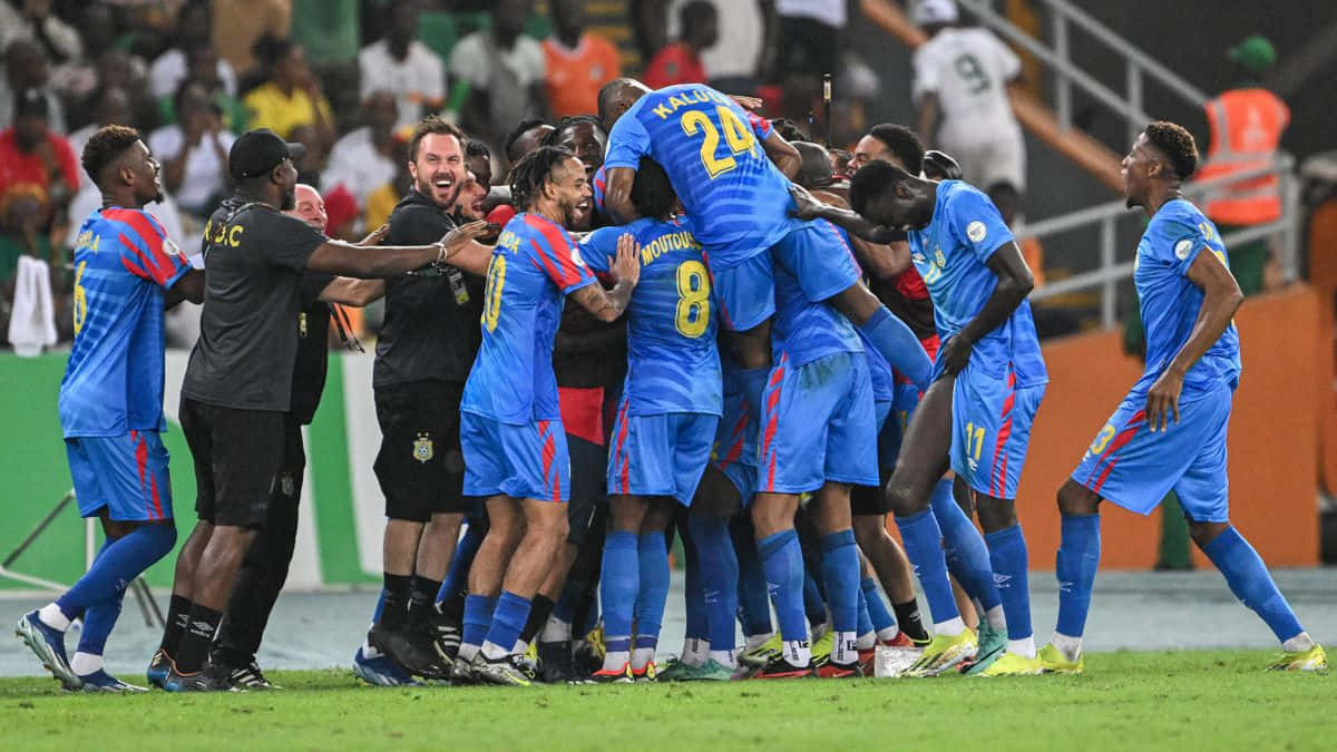 D R Congo Football Team Celebration Wallpaper