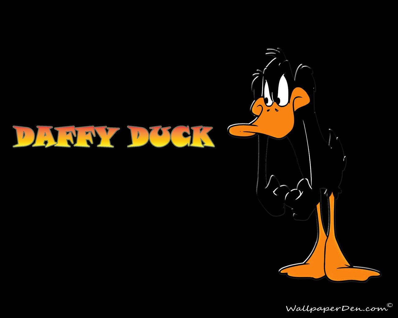 Daffy Duck Doing His Signature Looney Tunescartoon Quack Wallpaper