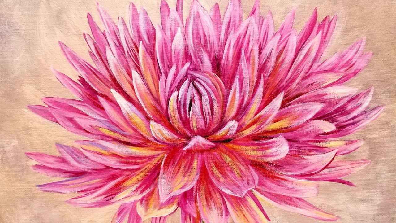 Dahlia Oil Painting Wallpaper