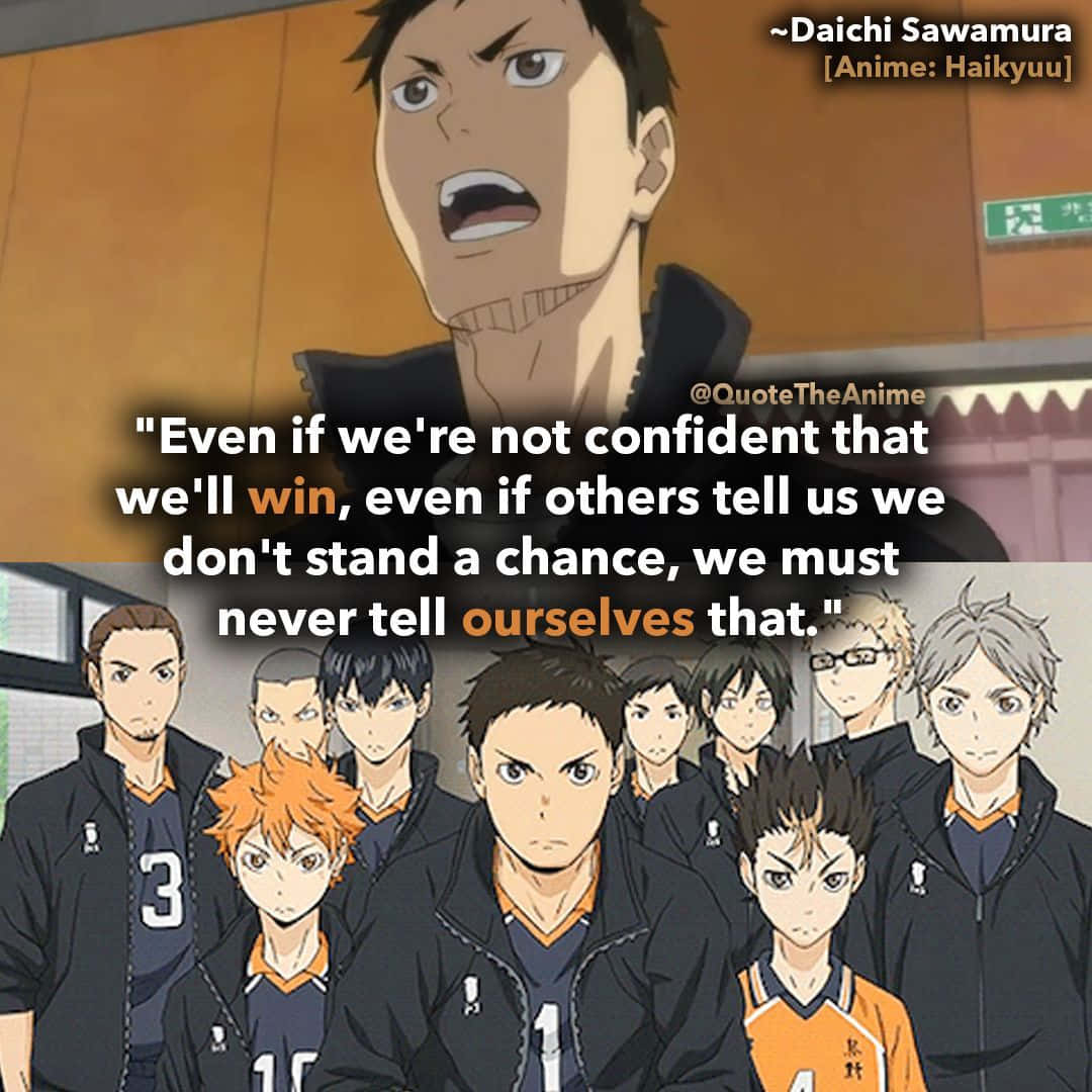 Daichi Sawamura Leading The Volleyball Team Wallpaper