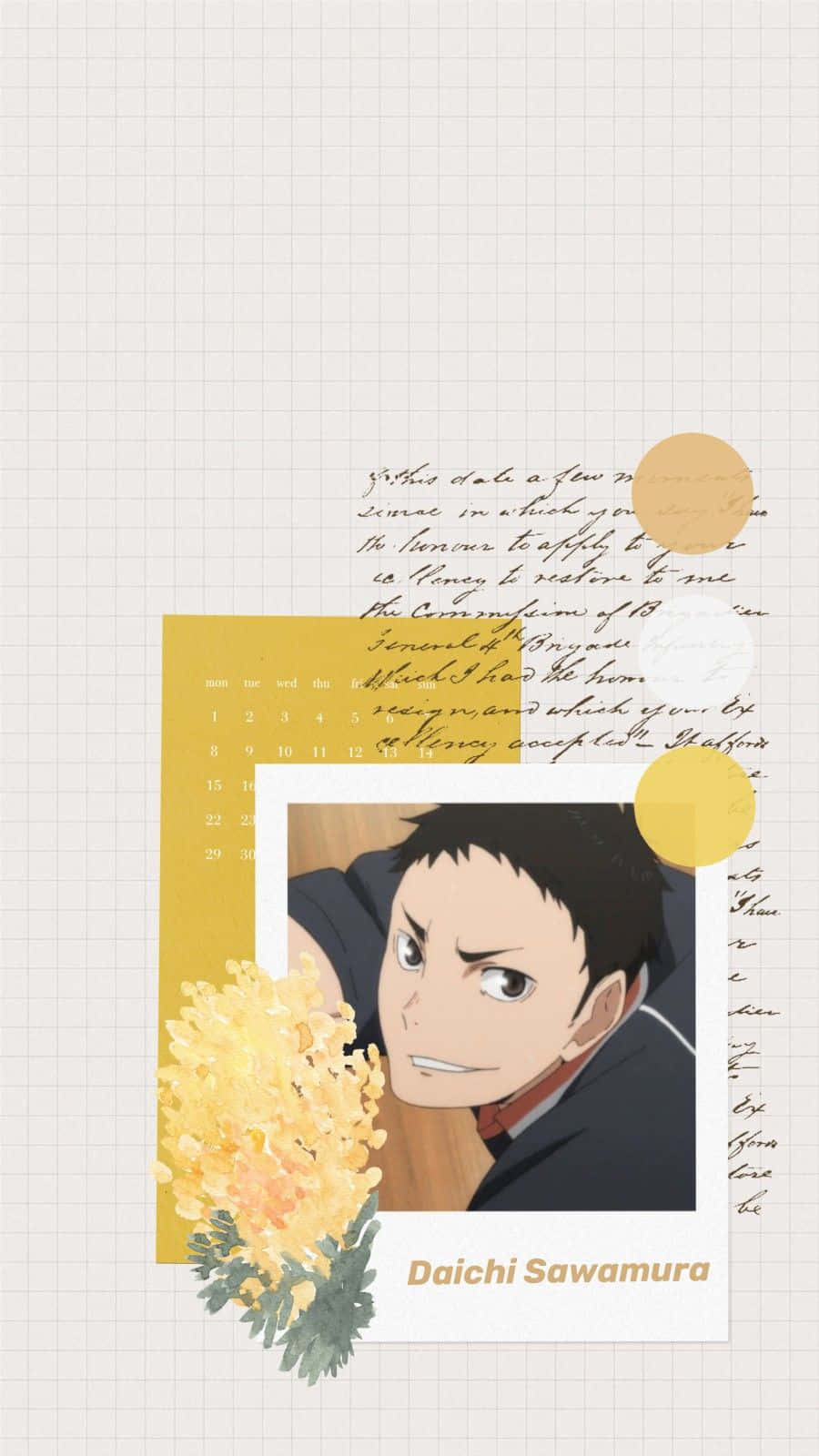 Daichi Sawamura Showing His Determination On The Volleyball Court Wallpaper