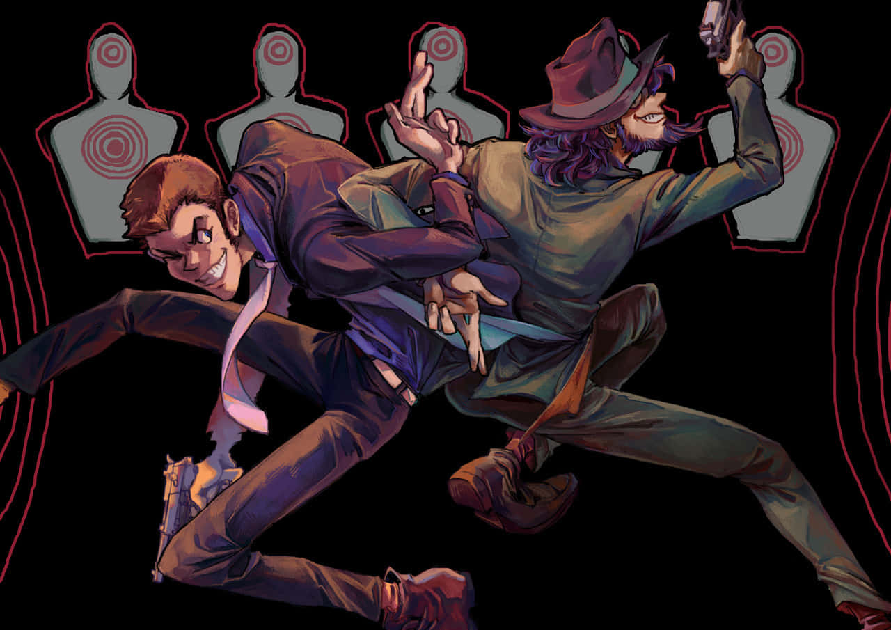 Daisuke Jigen In Action From Lupin Iii Series Wallpaper