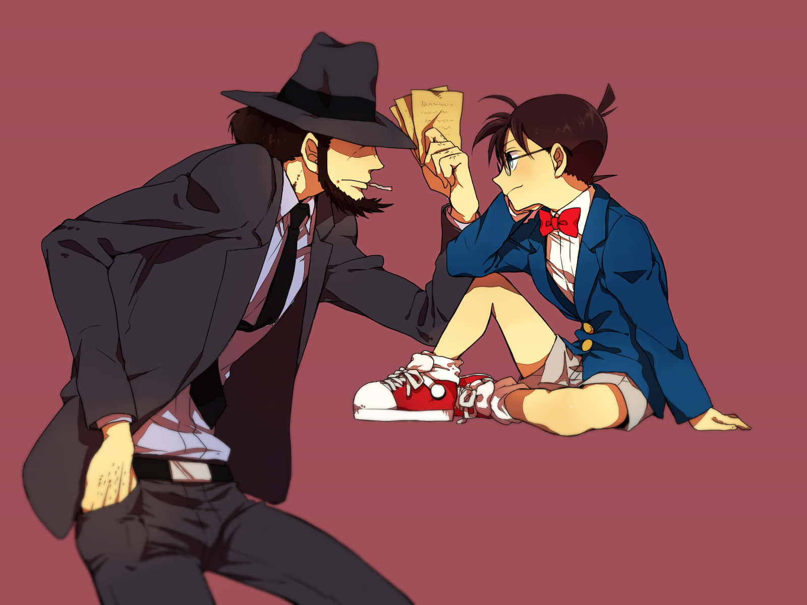 Daisuke Jigen Posing With His Weapon In Lupin Iii Wallpaper