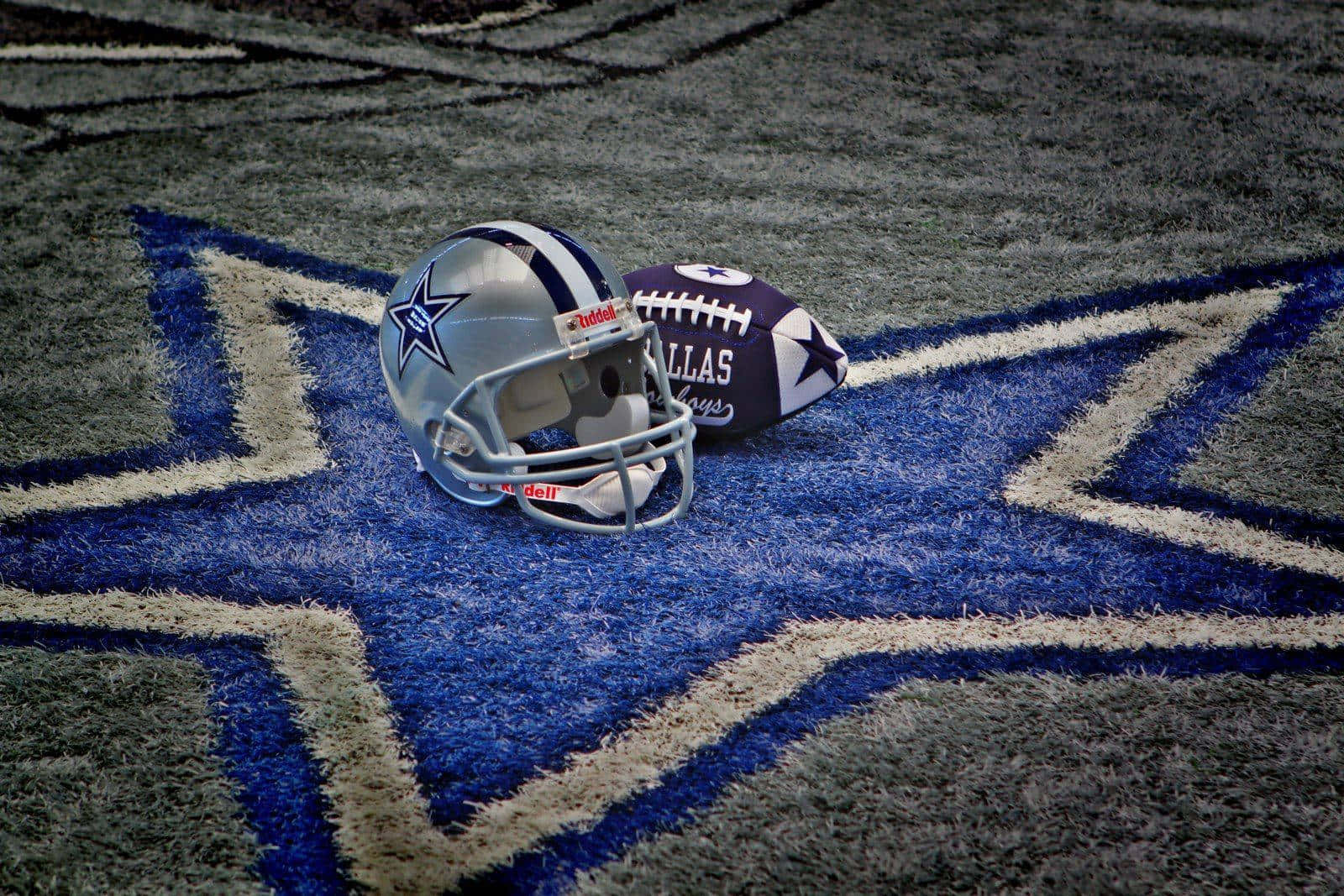 Dallas Football Helmetand Ballon Field Wallpaper