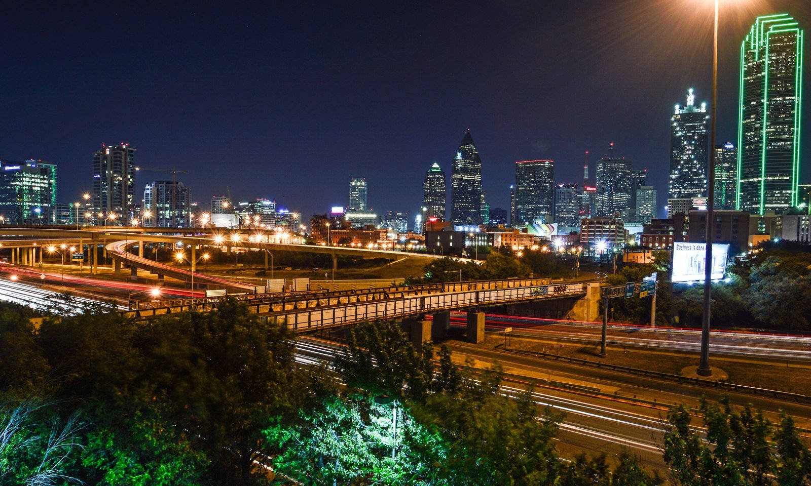 Dallas Skyline Highway Skyway Wallpaper