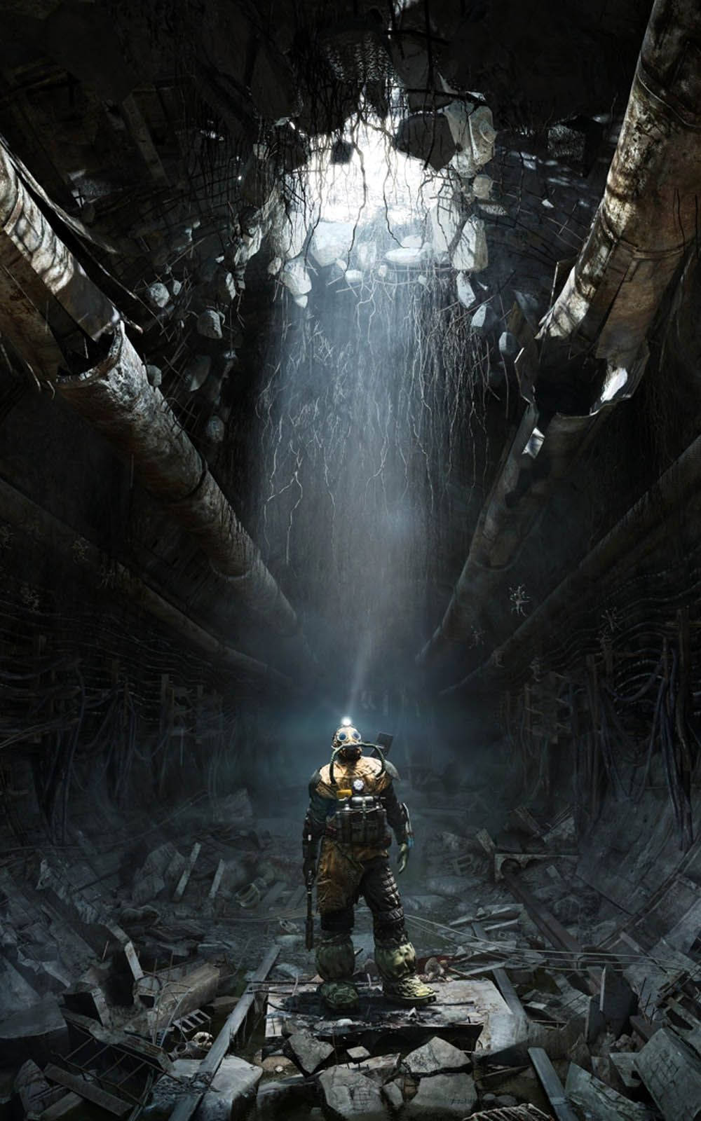 Damaged Tunnel In Metro Exodus Wallpaper